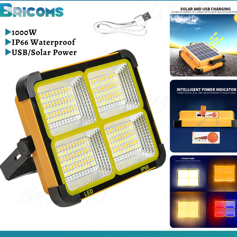 15000 MAH SOLOR POWER BANK WITH 200WATT LED Solar Work Light with 4 Modes, Waterproof Portable Solar Power Outdoor Working Light